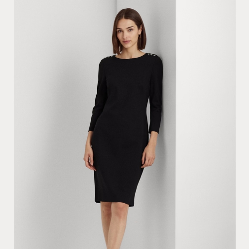 Ponte Three-Quarter-Sleeve Dress